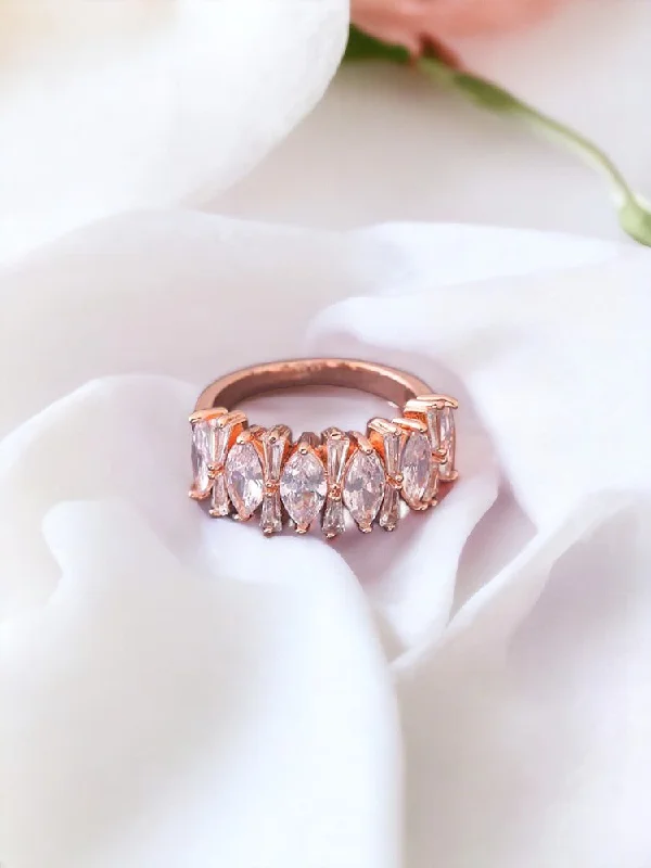 men’s engraved cuff bracelet Rose Gold Doris Zirconia Ring