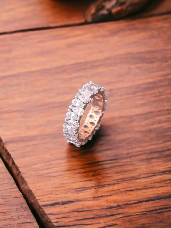 modern geometric earrings gold Rose Gold Gunjan Zirconia Ring