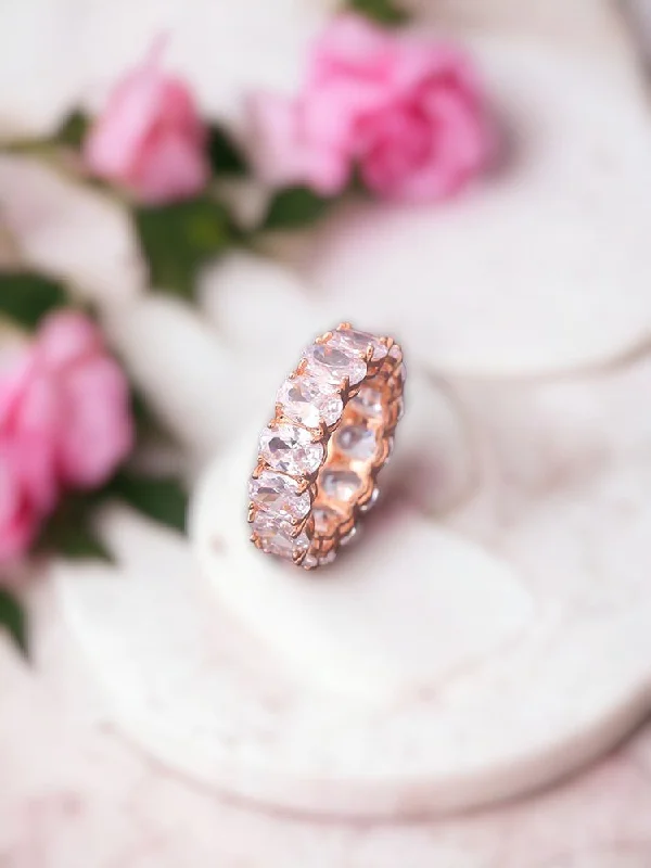 antique filigree wedding band Rose Gold Isvari Zirconia Ring
