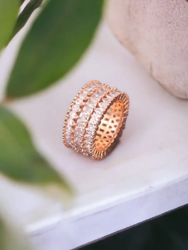 simple gold bar stud earrings Rose Gold Luisa Zirconia Ring