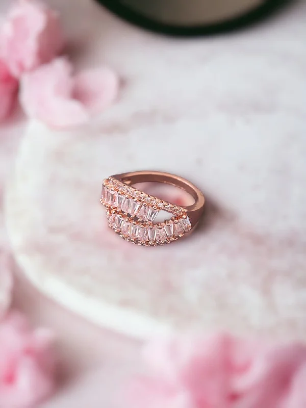 beaded wrap bracelet handmade Rose Gold Margot Zirconia Ring