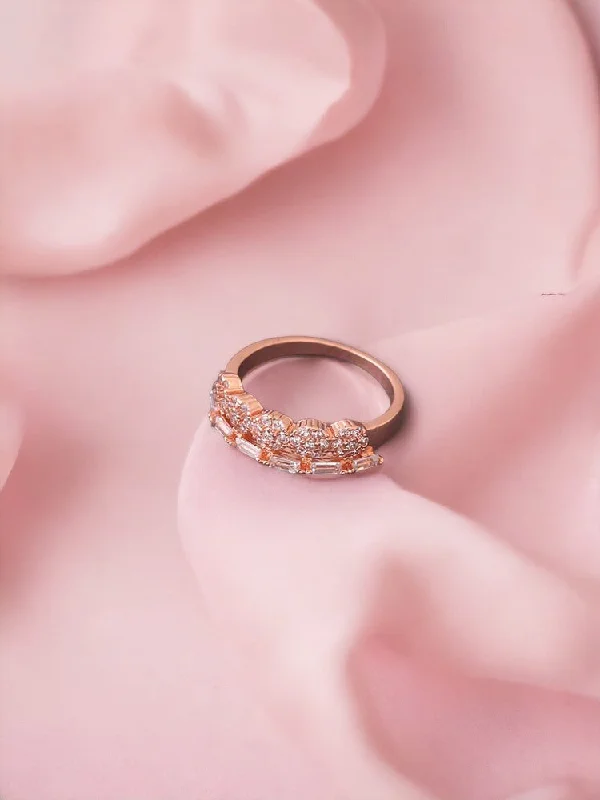 real citrine gemstone pendant Rose Gold Ojal Zirconia Ring
