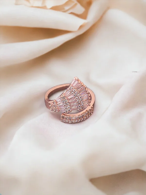 dainty ruby stacking rings Rose Gold Rahab Adjustable Zirconia Ring