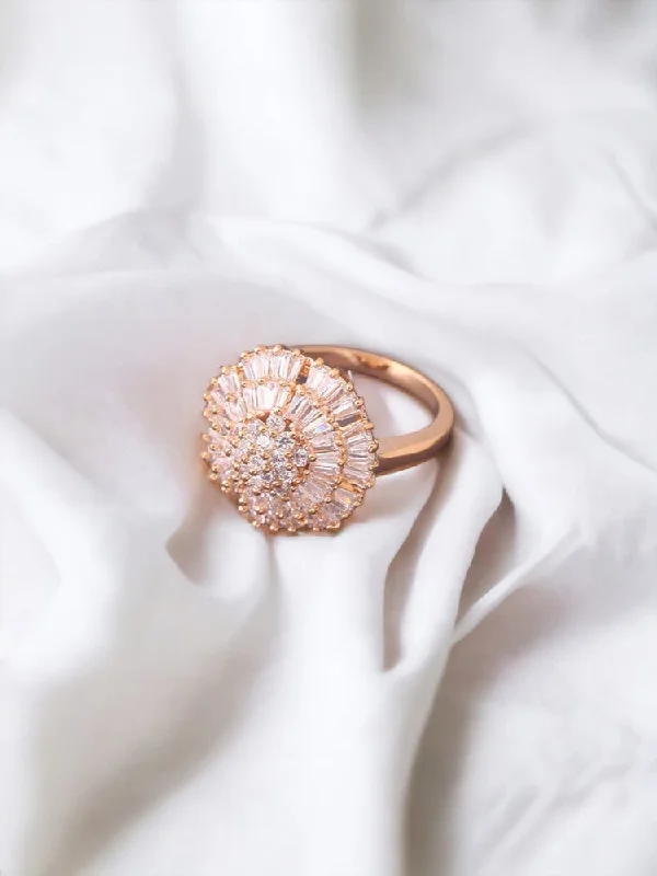 vintage-style garnet ring Rose Gold Suchitra Zirconia Ring