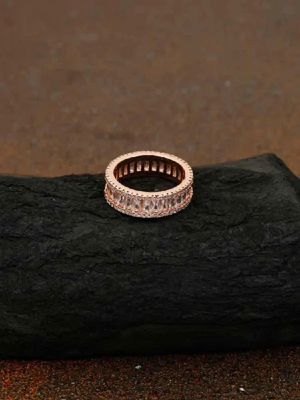 vintage-style floral brooch Rose Gold Sunny Zirconia Ring