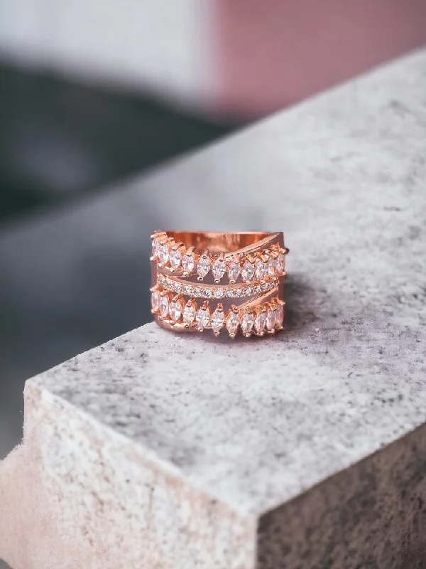 adjustable infinity charm bracelet Rose Gold Suresh Zirconia Ring