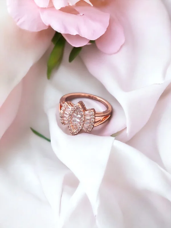 delicate heart stud earrings Rose Gold Susen Zirconia Ring
