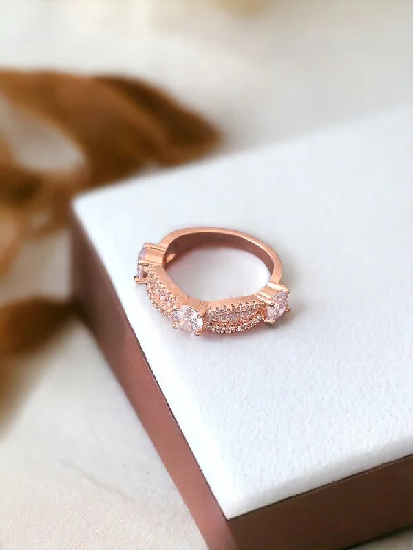 dainty gemstone choker necklace Rose Gold Swastik Zirconia Ring