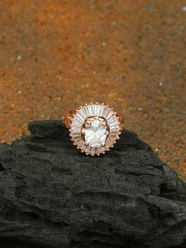 butterfly charm bracelet delicate Rose Gold Upasna Zirconia Ring