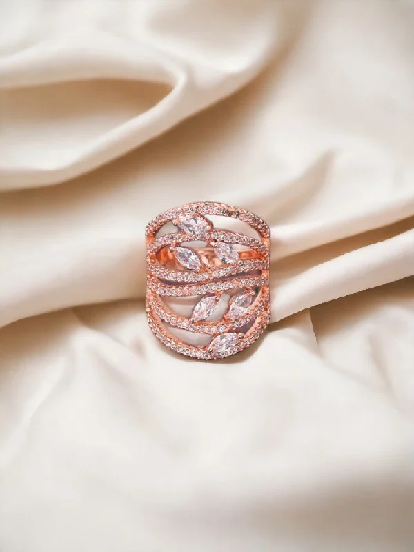sterling silver infinity loop ring Rose Gold Varada Zirconia Ring