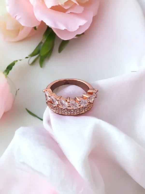 ruby and diamond engagement ring Rose Gold Zuna Zirconia Ring