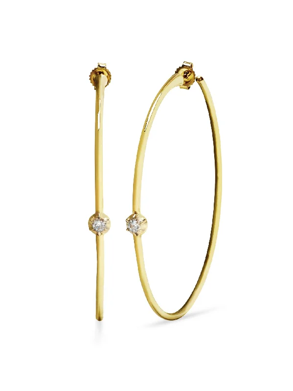 Rosette Yellow Gold Hoop Earrings