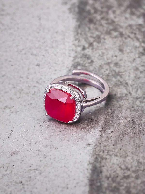 dainty butterfly pendant necklace Ruby Aggeliki Adjustable Ring