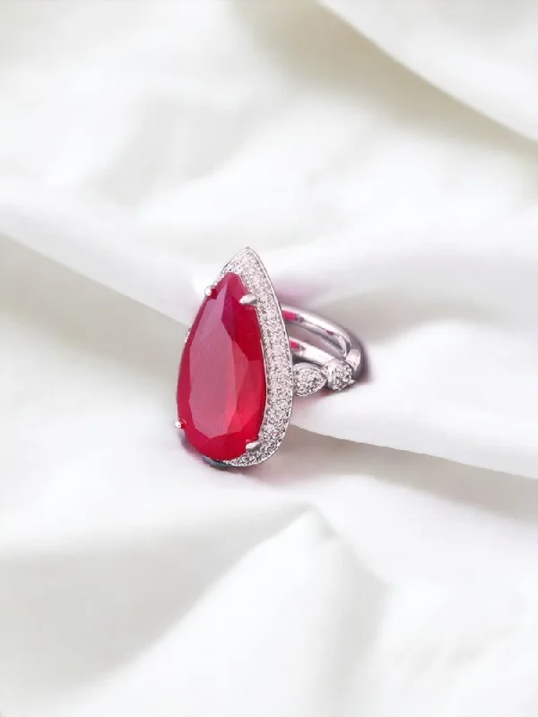 dainty beaded stretch bracelet Ruby Alexandra Adjustable Ring