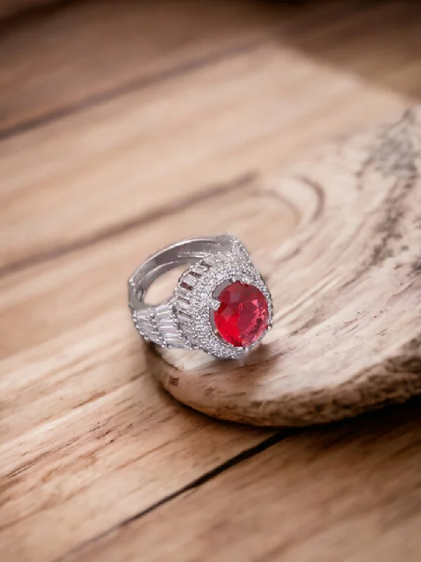 real diamond eternity band Ruby Evgenia Zirconia Ring