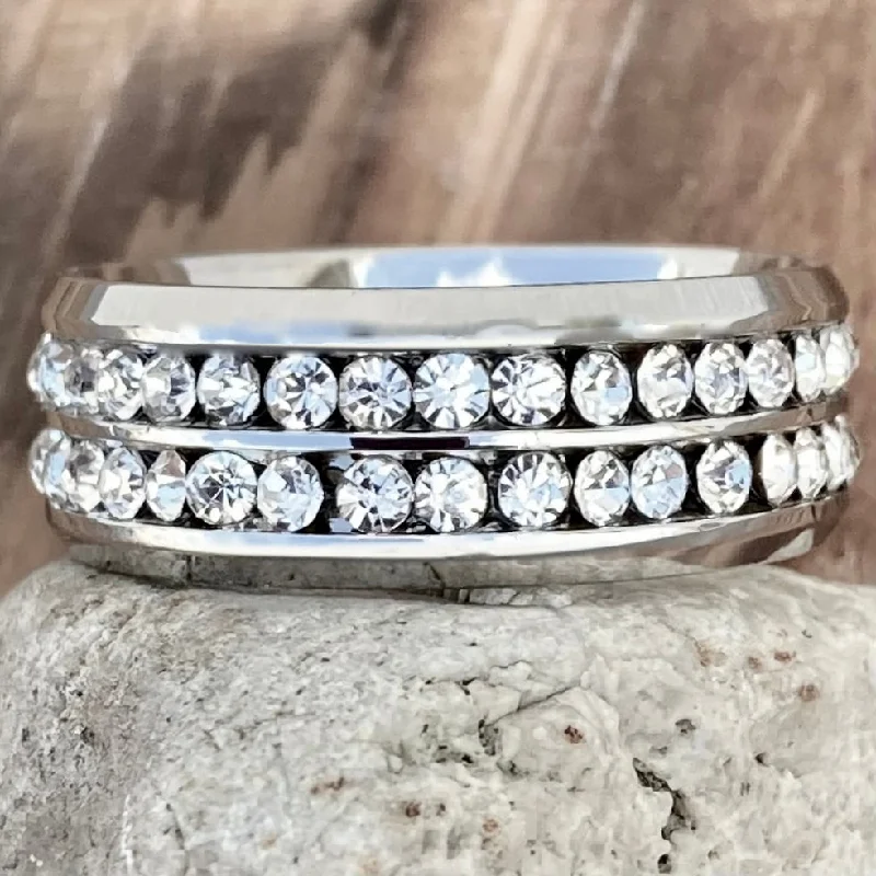 Sanity's Bling Band - Double Row - Silver - R175