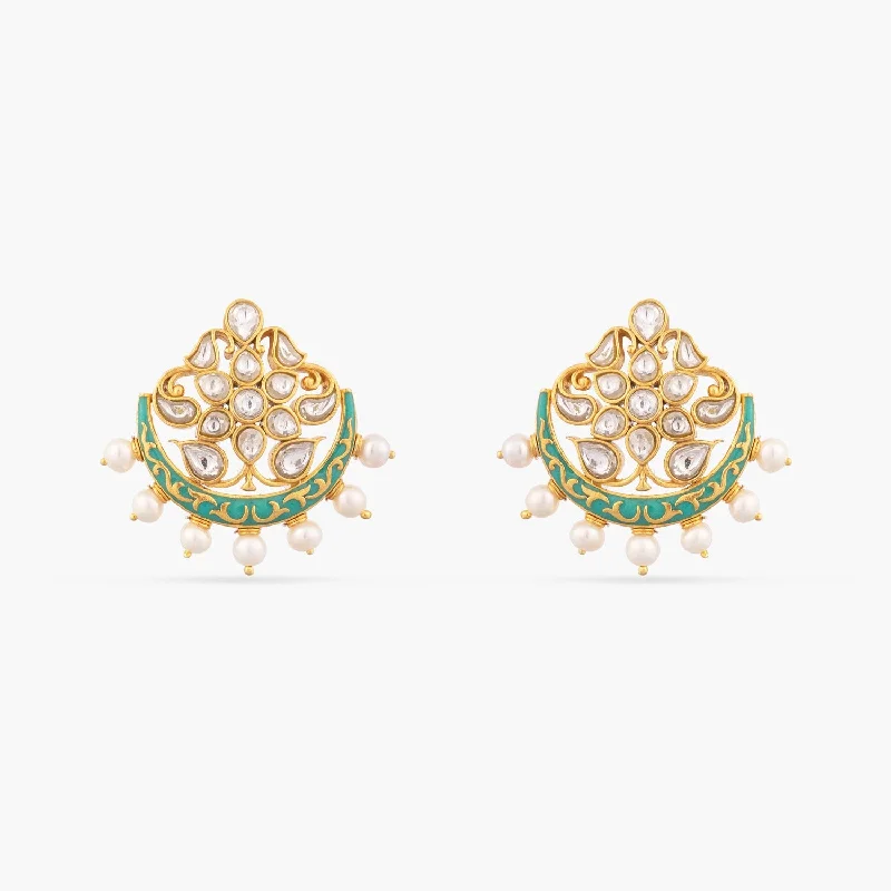 Sarit Enamel Jadau Silver Earring Studs