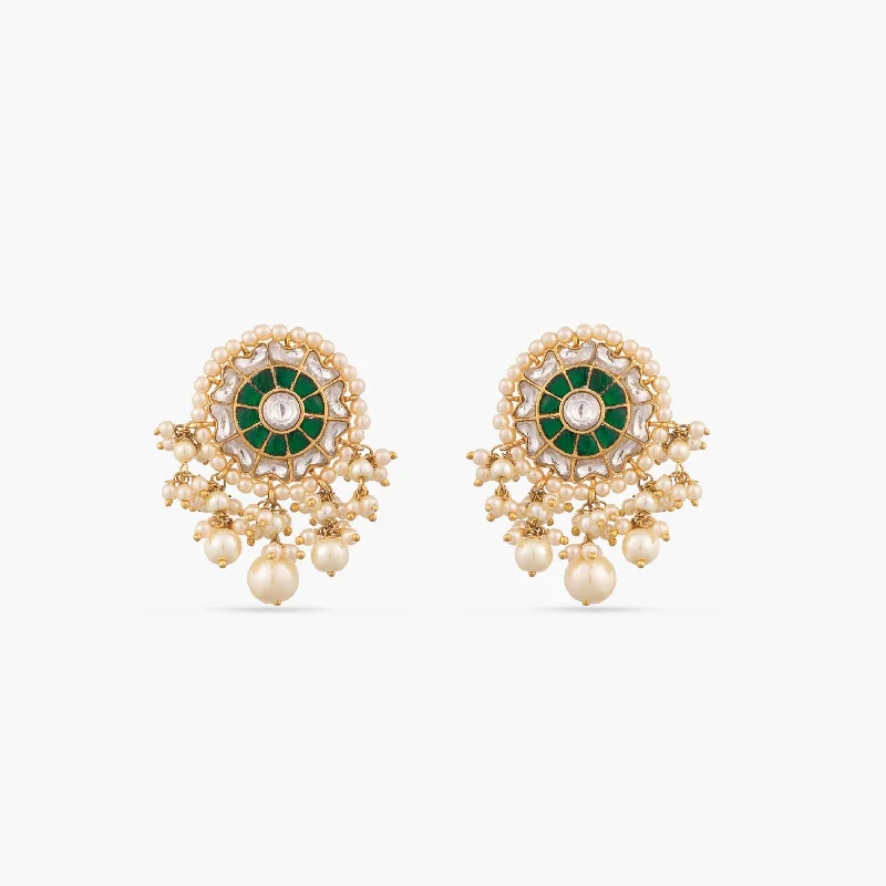 Sauparna Enamel Jadau Silver Earring Studs