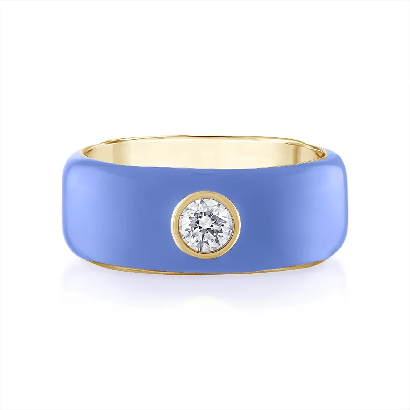 personalized couples necklace gold Enamel and Round Diamond Cigar Band