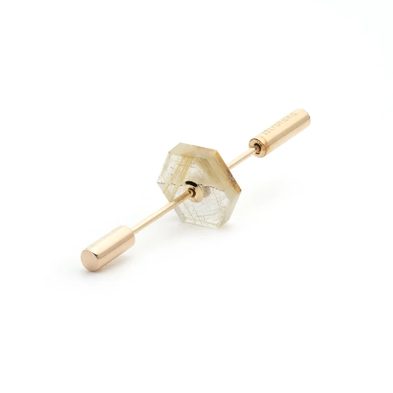 handmade clay bead earrings "Short Spear" Earring, Rutile