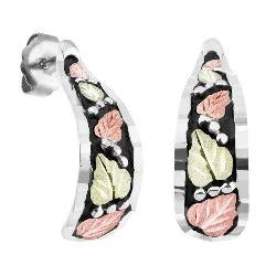 personalized couple’s bracelet engraved Silver Black Powder Earrings