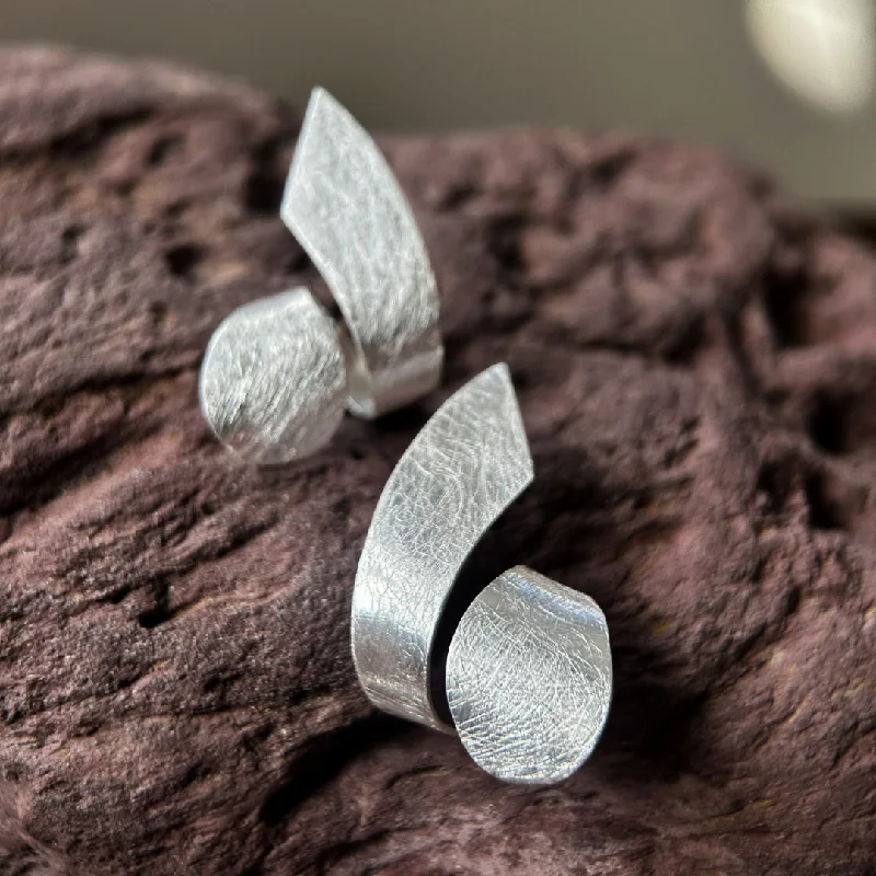 Silver Curl Statement Earrings