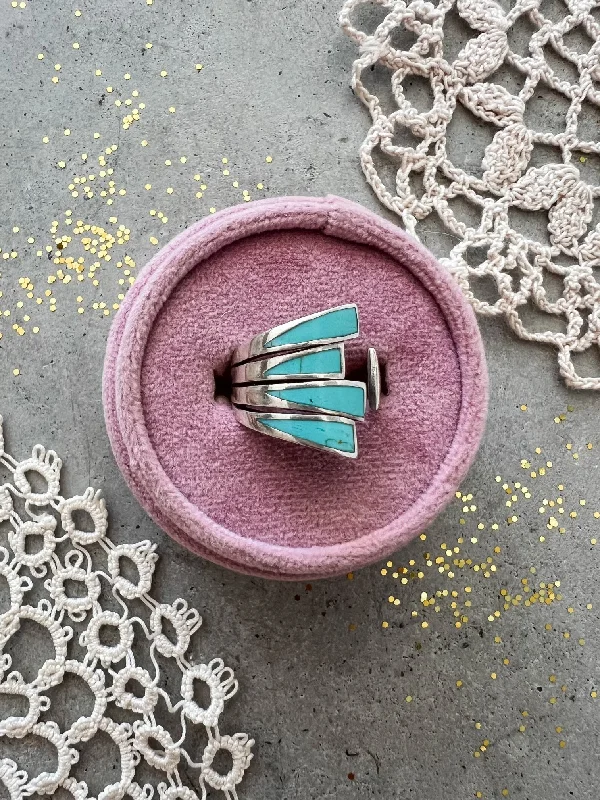 black diamond stud earrings Silver Turquoise Wrap Ring SF