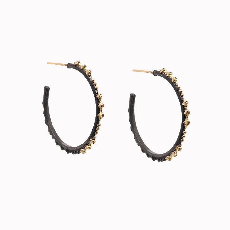 dainty ruby stacking rings Small Granulation Hoop Earrings