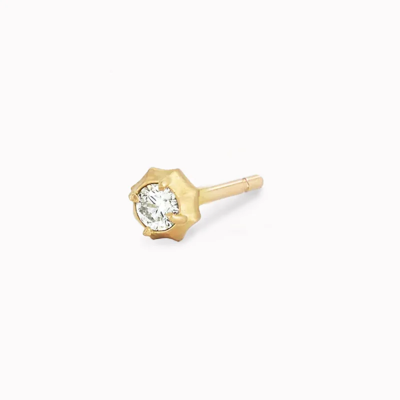 hammered sterling silver band Sophisticated Piercing Stud 0.05ct