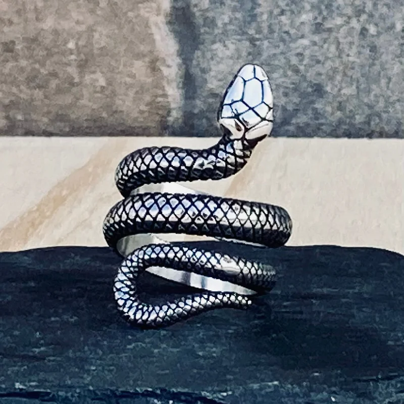 Snake Ring - Silver - R132