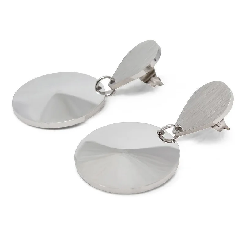 men’s black titanium ring Stainless Steel Teardrop Circle Dangling Earrings