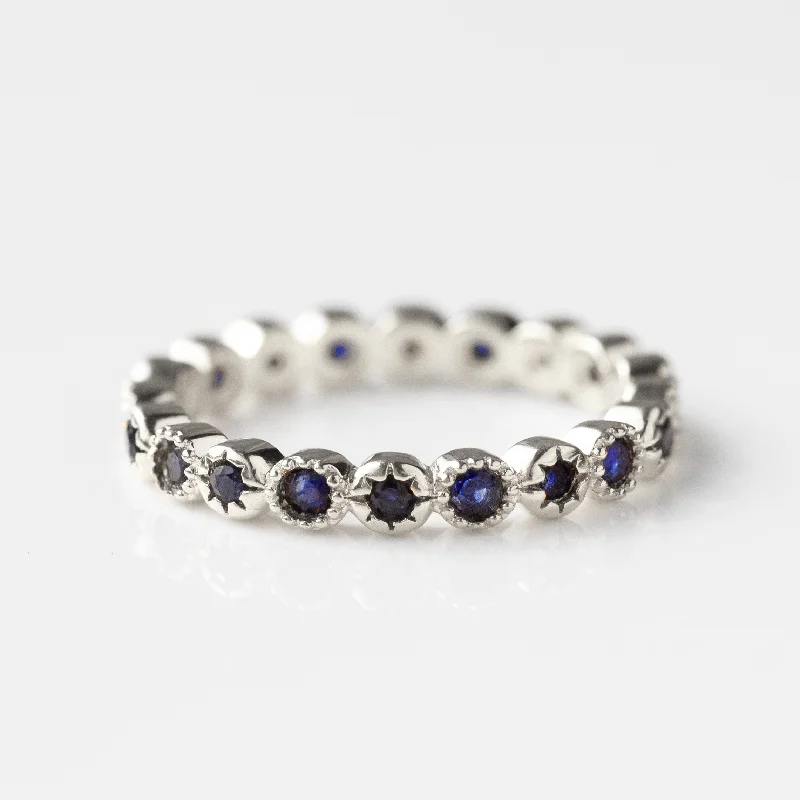 oval blue sapphire ring Sapphire Constellation Eternity Ring