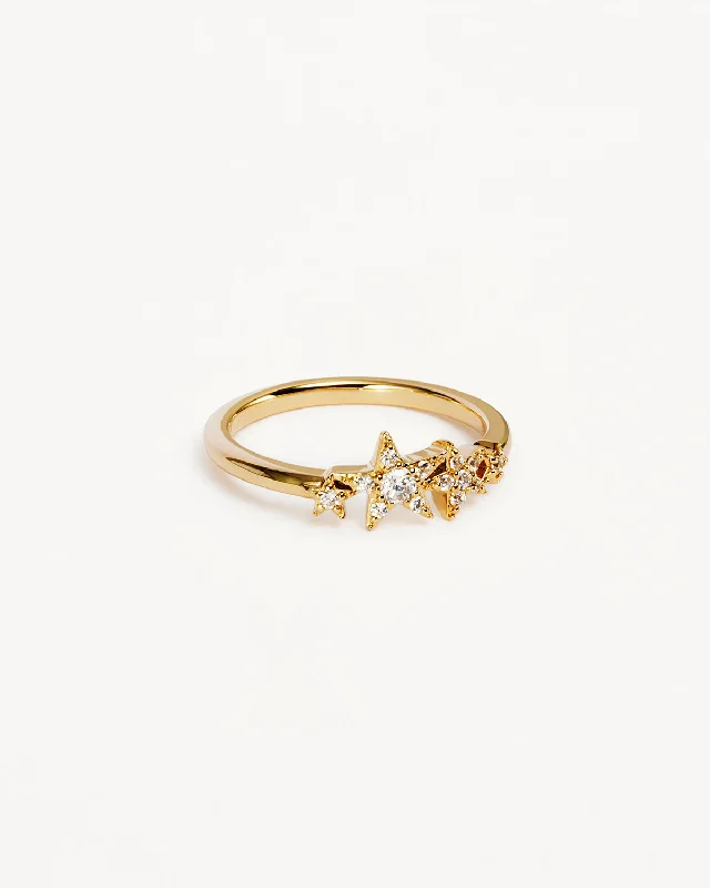 vintage floral engagement ring 14k Solid Gold Stardust Lab-Grown Diamond Ring