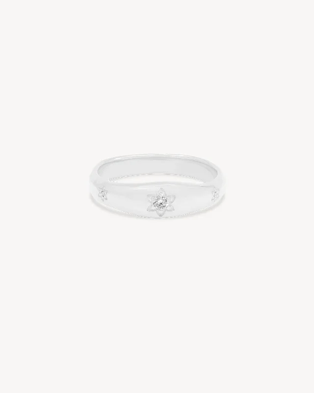 dainty gold chain earrings Sterling Silver Align Your Soul Ring