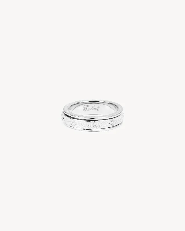 personalized family tree necklace Sterling Silver Breathe Spinning Meditation Ring