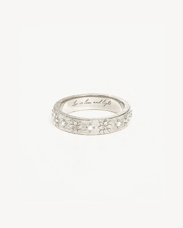 chunky statement cuff bracelet Sterling Silver Live in Grace Ring