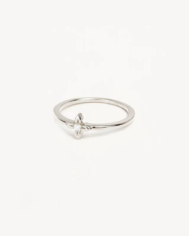 dainty gold chain ring Sterling Silver Live in Light Ring