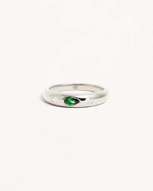 vintage-inspired pearl brooch Sterling Silver Magnetic Soul Ring