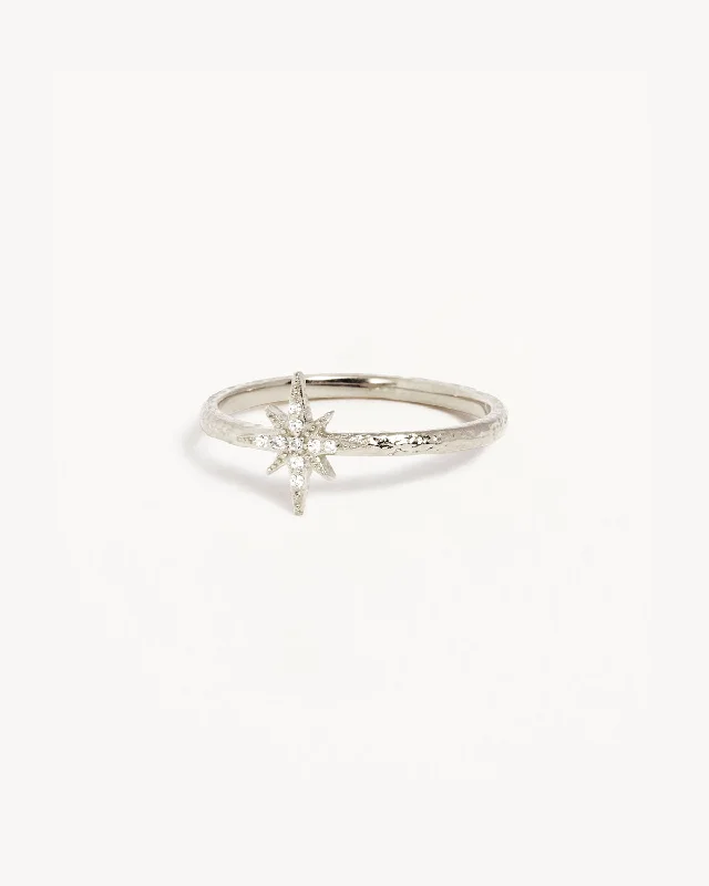 crystal-studded gold ring Sterling Silver Starlight Ring