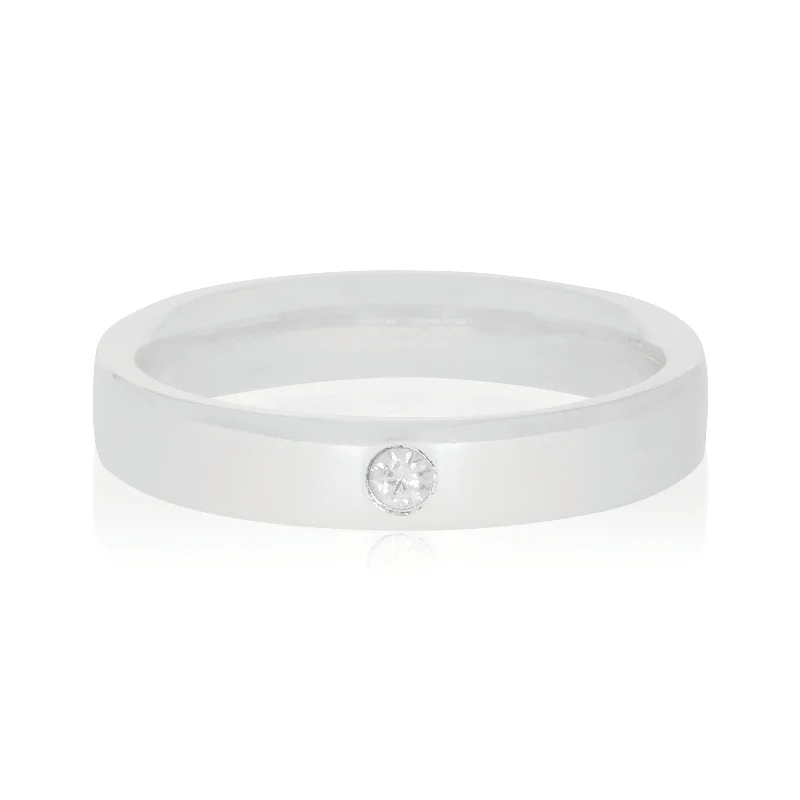 white topaz stacking rings Sterling Silver with Cubic Zirconia High Dome Rings