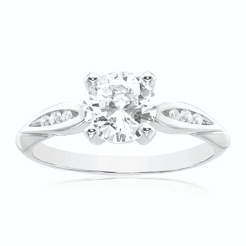 hammered gold signet ring Sterling Silver with Round Brilliant Cut 6.5mm Cubic Zirconia Fashion Rings