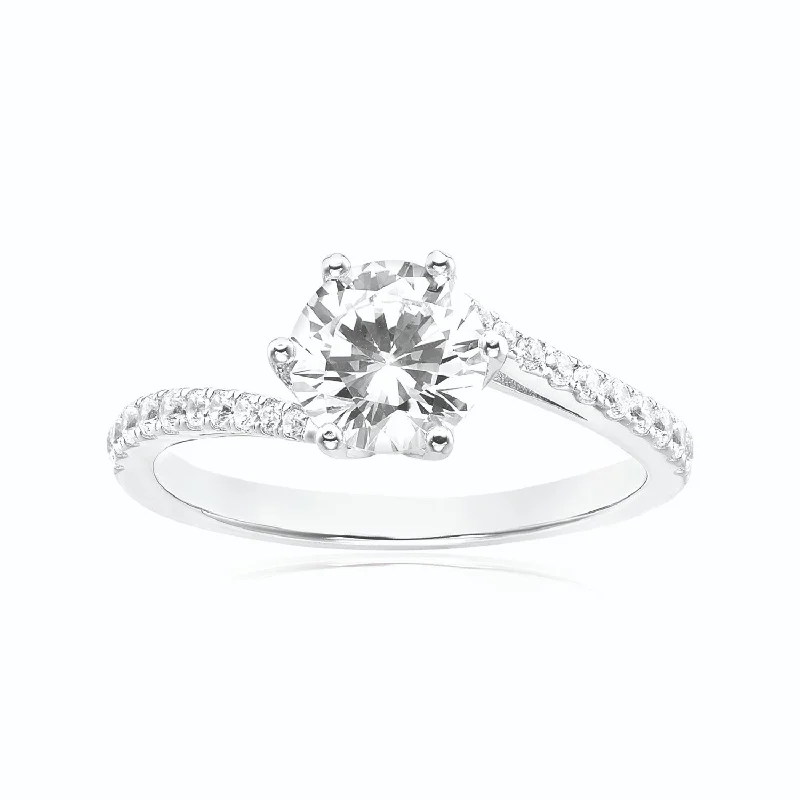 celestial lunar eclipse pendant Sterling Silver with Round Brilliant Cut 7mm Cubic Zirconia Fashion Rings