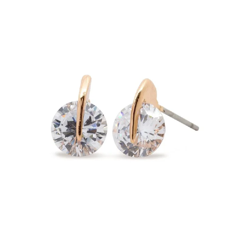 elegant drop earrings wedding Stud Earrings Fancy CZ Rose Gold Plated