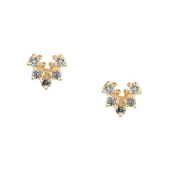 real tiger’s eye bead bracelet Suice Studs, Grey Diamonds