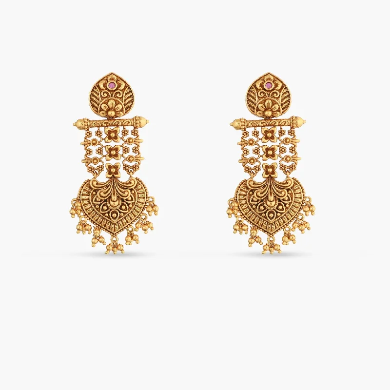 Swara Classic Drop Silver Earrings