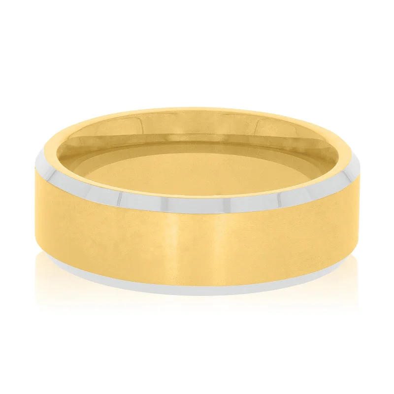 Tensity Tungsten Gold and Silver Mens Ring