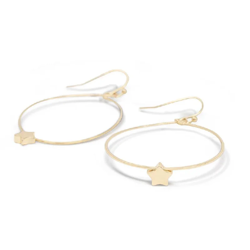 real diamond solitaire ring Thin Brass Hoop Star Gold Plated