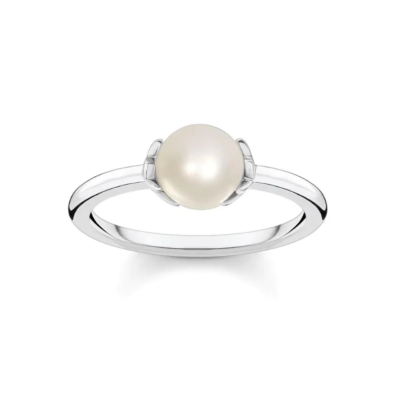 boho shell beaded anklet Thomas Sabo Sterling Silver & Fresh Pearl Ring TR2298 - Size 56