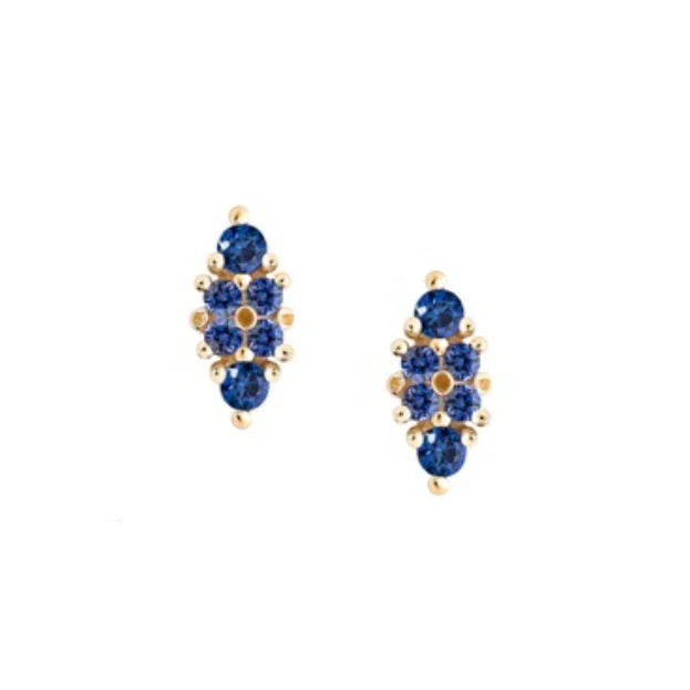 delicate marquise diamond band Trandafir Studs, Sapphires