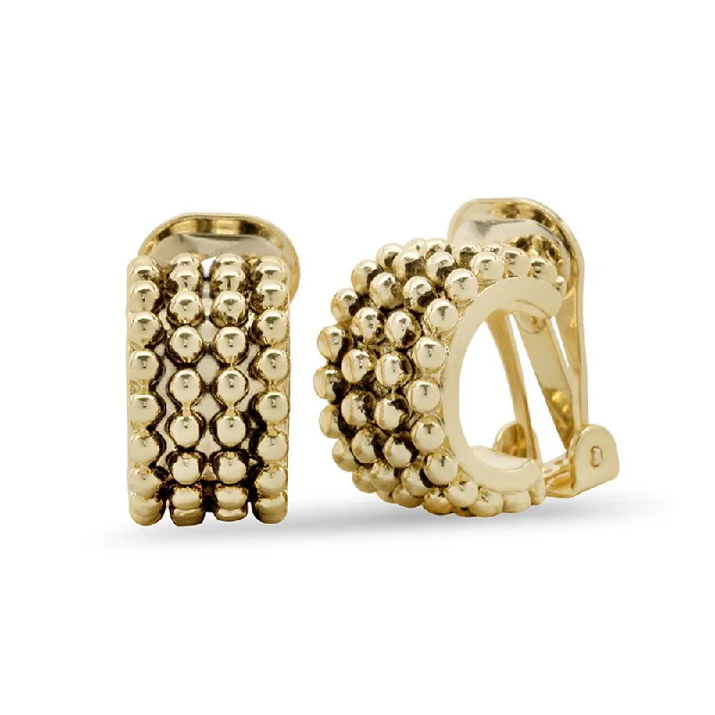 gothic claw ring men’s silver Gold Tone Clip On Half Hoop Earrings Dots Four Row